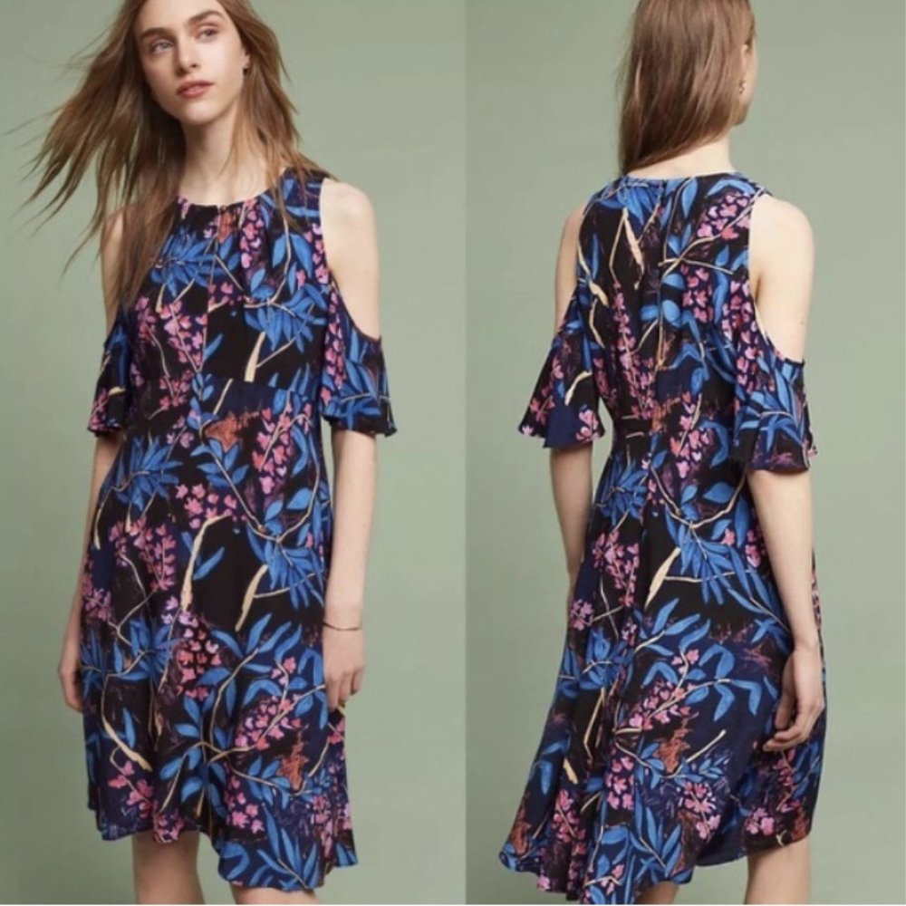 Maeve Elia Cold Shoulder Floral Print Dress 2 - Picture 7 of 7